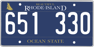RI license plate 651330