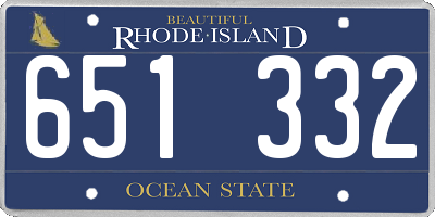 RI license plate 651332