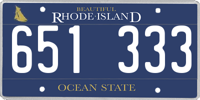 RI license plate 651333