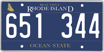 RI license plate 651344
