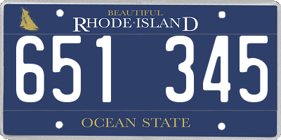 RI license plate 651345