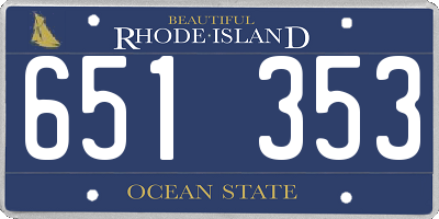 RI license plate 651353