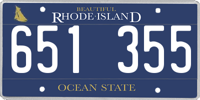 RI license plate 651355