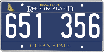 RI license plate 651356