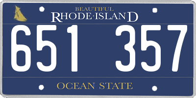 RI license plate 651357