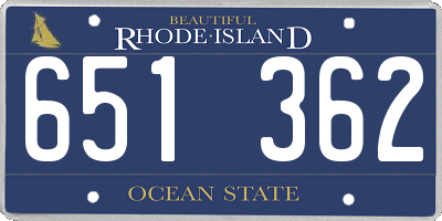 RI license plate 651362
