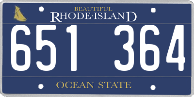 RI license plate 651364