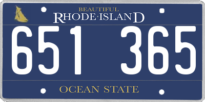 RI license plate 651365