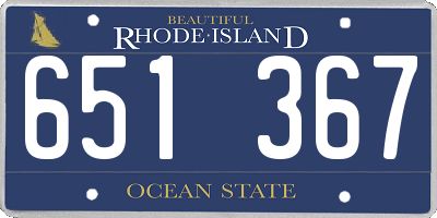 RI license plate 651367