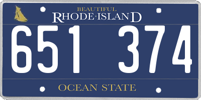 RI license plate 651374