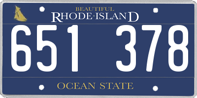 RI license plate 651378