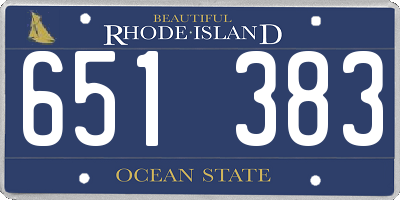 RI license plate 651383