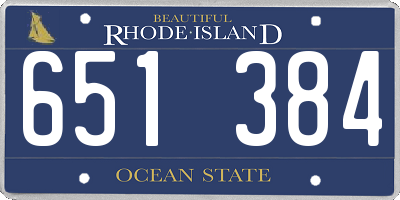 RI license plate 651384