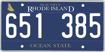 RI license plate 651385