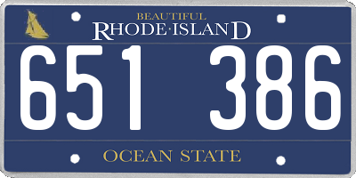 RI license plate 651386