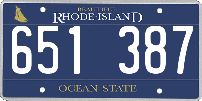 RI license plate 651387