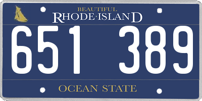 RI license plate 651389