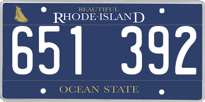 RI license plate 651392