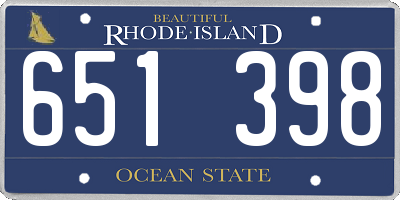RI license plate 651398