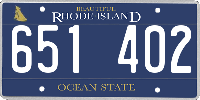 RI license plate 651402