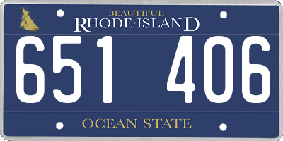 RI license plate 651406