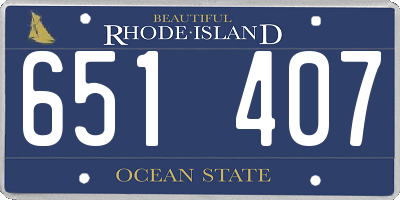 RI license plate 651407