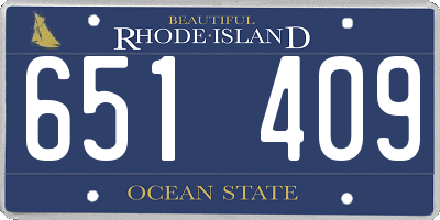 RI license plate 651409