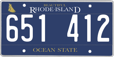 RI license plate 651412