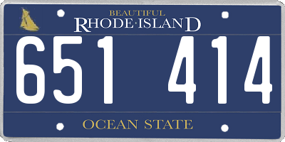 RI license plate 651414