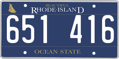 RI license plate 651416