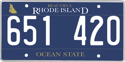 RI license plate 651420