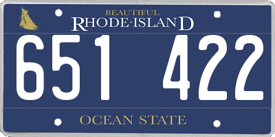 RI license plate 651422