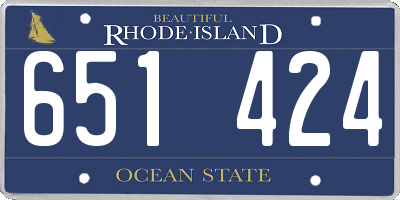 RI license plate 651424