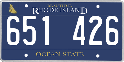 RI license plate 651426