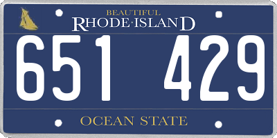 RI license plate 651429
