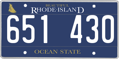 RI license plate 651430