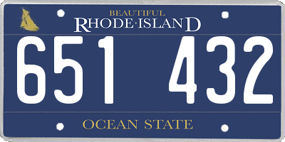 RI license plate 651432