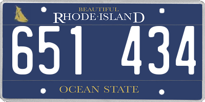 RI license plate 651434