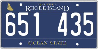 RI license plate 651435
