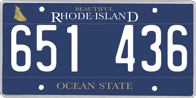 RI license plate 651436