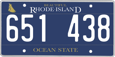RI license plate 651438