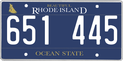 RI license plate 651445