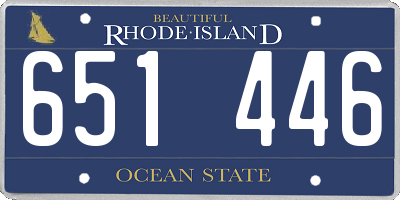 RI license plate 651446