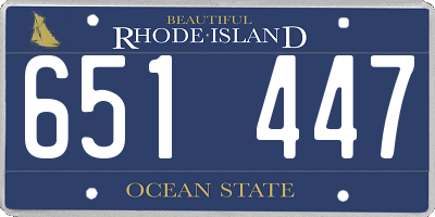 RI license plate 651447