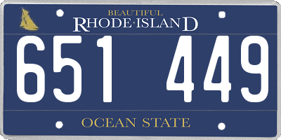 RI license plate 651449