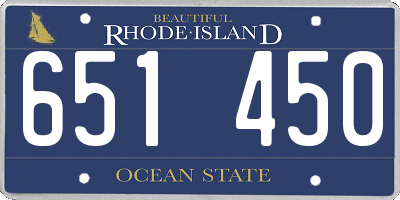 RI license plate 651450