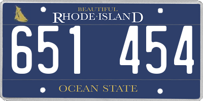 RI license plate 651454