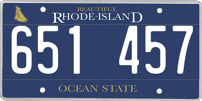 RI license plate 651457