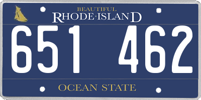 RI license plate 651462