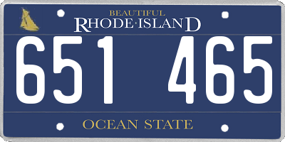 RI license plate 651465